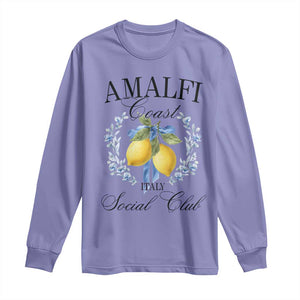 Amalfi Italy Coast Social Club Long Sleeve Shirt Coquette Bow Lemon Travel TS11 Violet Print Your Wear