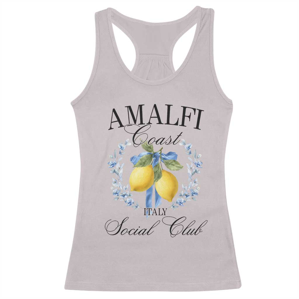 Amalfi Italy Coast Social Club Racerback Tank Top Coquette Bow Lemon Travel TS11 Ice Gray Print Your Wear