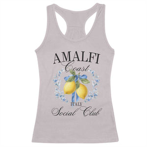 Amalfi Italy Coast Social Club Racerback Tank Top Coquette Bow Lemon Travel TS11 Ice Gray Print Your Wear