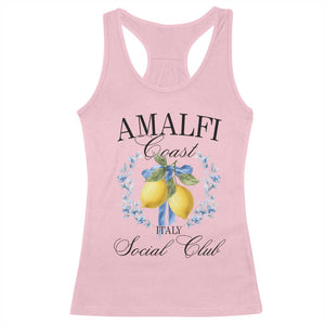 Amalfi Italy Coast Social Club Racerback Tank Top Coquette Bow Lemon Travel TS11 Light Pink Print Your Wear