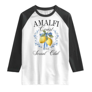 Amalfi Italy Coast Social Club Raglan Shirt Coquette Bow Lemon Travel TS11 White Black Print Your Wear