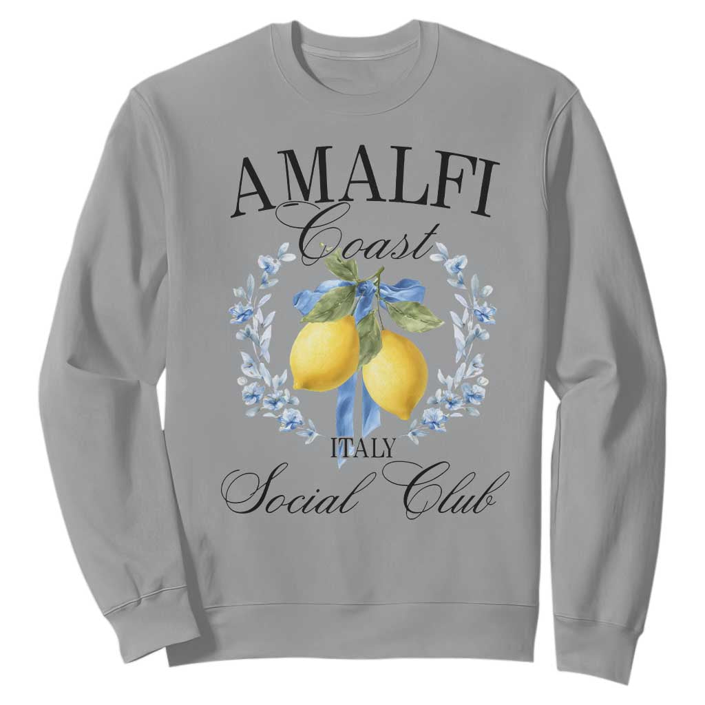 Amalfi Italy Coast Social Club Sweatshirt Coquette Bow Lemon Travel TS11 Sport Gray Print Your Wear