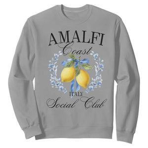 Amalfi Italy Coast Social Club Sweatshirt Coquette Bow Lemon Travel TS11 Sport Gray Print Your Wear