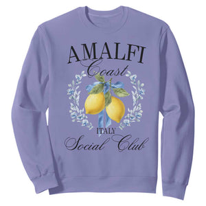 Amalfi Italy Coast Social Club Sweatshirt Coquette Bow Lemon Travel TS11 Violet Print Your Wear
