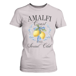 Amalfi Italy Coast Social Club T Shirt For Women Coquette Bow Lemon Travel TS11 Ice Gray Print Your Wear