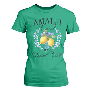 Amalfi Italy Coast Social Club T Shirt For Women Coquette Bow Lemon Travel TS11 Irish Green Print Your Wear
