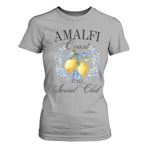 Amalfi Italy Coast Social Club T Shirt For Women Coquette Bow Lemon Travel TS11 Sport Gray Print Your Wear