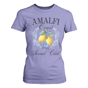 Amalfi Italy Coast Social Club T Shirt For Women Coquette Bow Lemon Travel TS11 Violet Print Your Wear