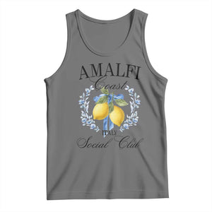 Amalfi Italy Coast Social Club Tank Top Coquette Bow Lemon Travel TS11 Black Heather Print Your Wear