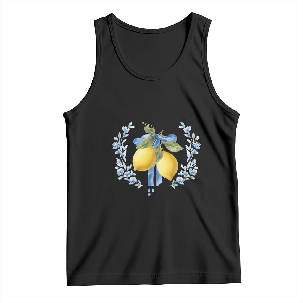 Amalfi Italy Coast Social Club Tank Top Coquette Bow Lemon Travel TS11 Black Print Your Wear