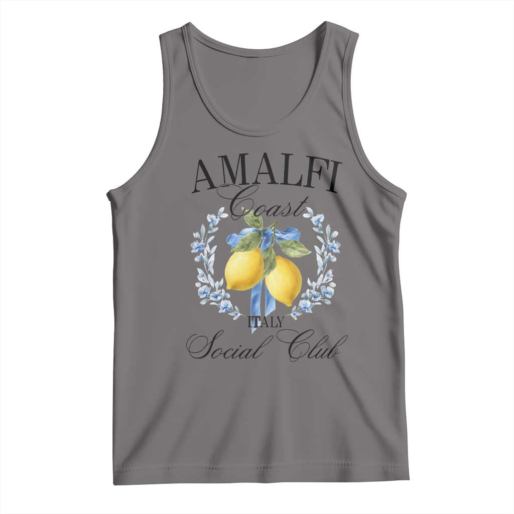 Amalfi Italy Coast Social Club Tank Top Coquette Bow Lemon Travel TS11 Deep Heather Print Your Wear