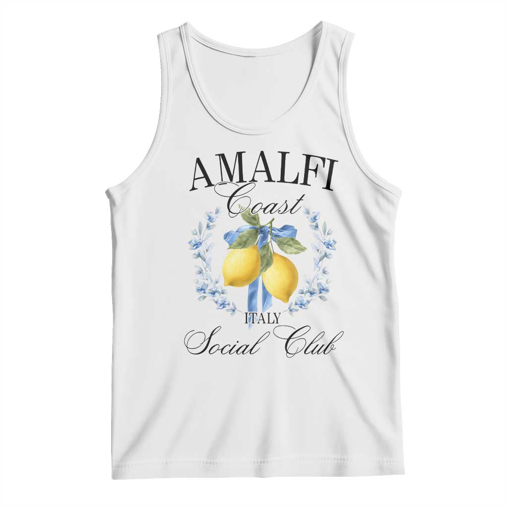Amalfi Italy Coast Social Club Tank Top Coquette Bow Lemon Travel TS11 White Print Your Wear