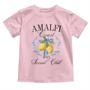 Amalfi Italy Coast Social Club Toddler T Shirt Coquette Bow Lemon Travel TS11 Light Pink Print Your Wear