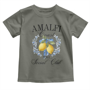 Amalfi Italy Coast Social Club Toddler T Shirt Coquette Bow Lemon Travel TS11 Military Green Print Your Wear
