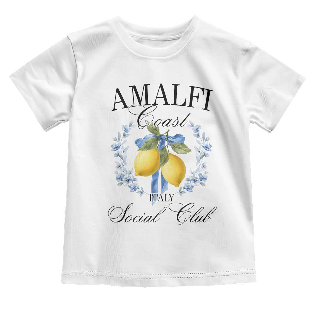 Amalfi Italy Coast Social Club Toddler T Shirt Coquette Bow Lemon Travel TS11 White Print Your Wear