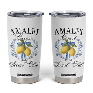 Amalfi Italy Coast Social Club Tumbler Cup Coquette Bow Lemon Travel TS11 White Print Your Wear