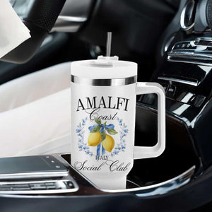 Amalfi Italy Coast Social Club Tumbler With Handle Coquette Bow Lemon Travel TS11 Print Your Wear