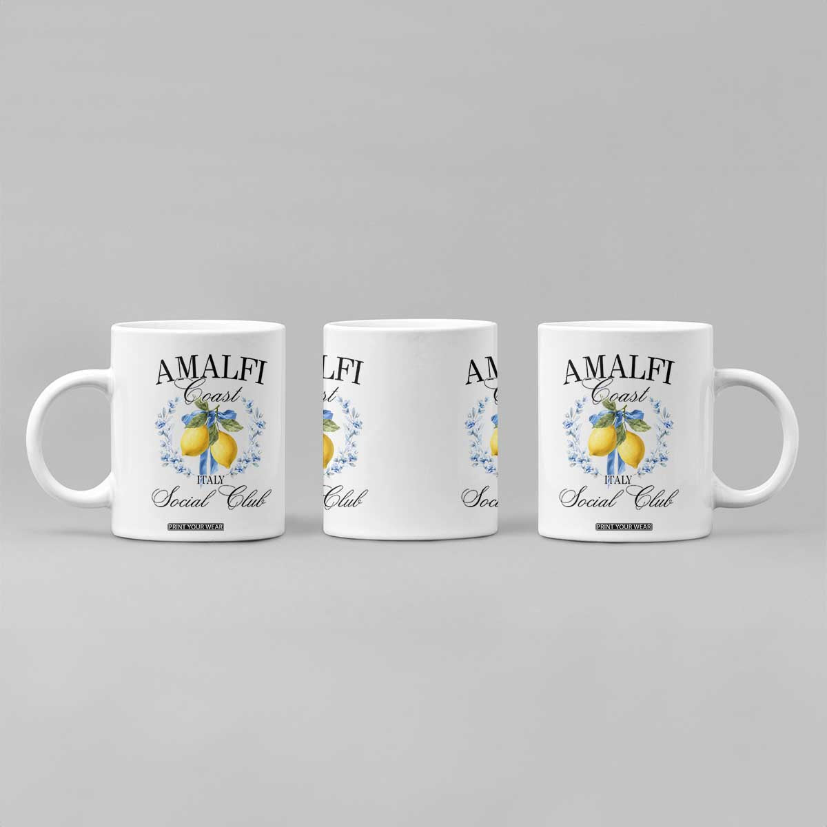 Amalfi Italy Coast Social Club Coffee Mug Coquette Bow Lemon Travel TS11 Print Your Wear