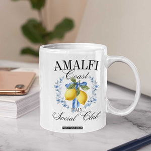 Amalfi Italy Coast Social Club Coffee Mug Coquette Bow Lemon Travel TS11 Print Your Wear