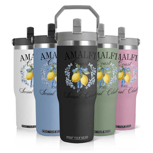 Amalfi Italy Coast Social Club Flip Straw Tumbler Coquette Bow Lemon Travel TS11 Print Your Wear