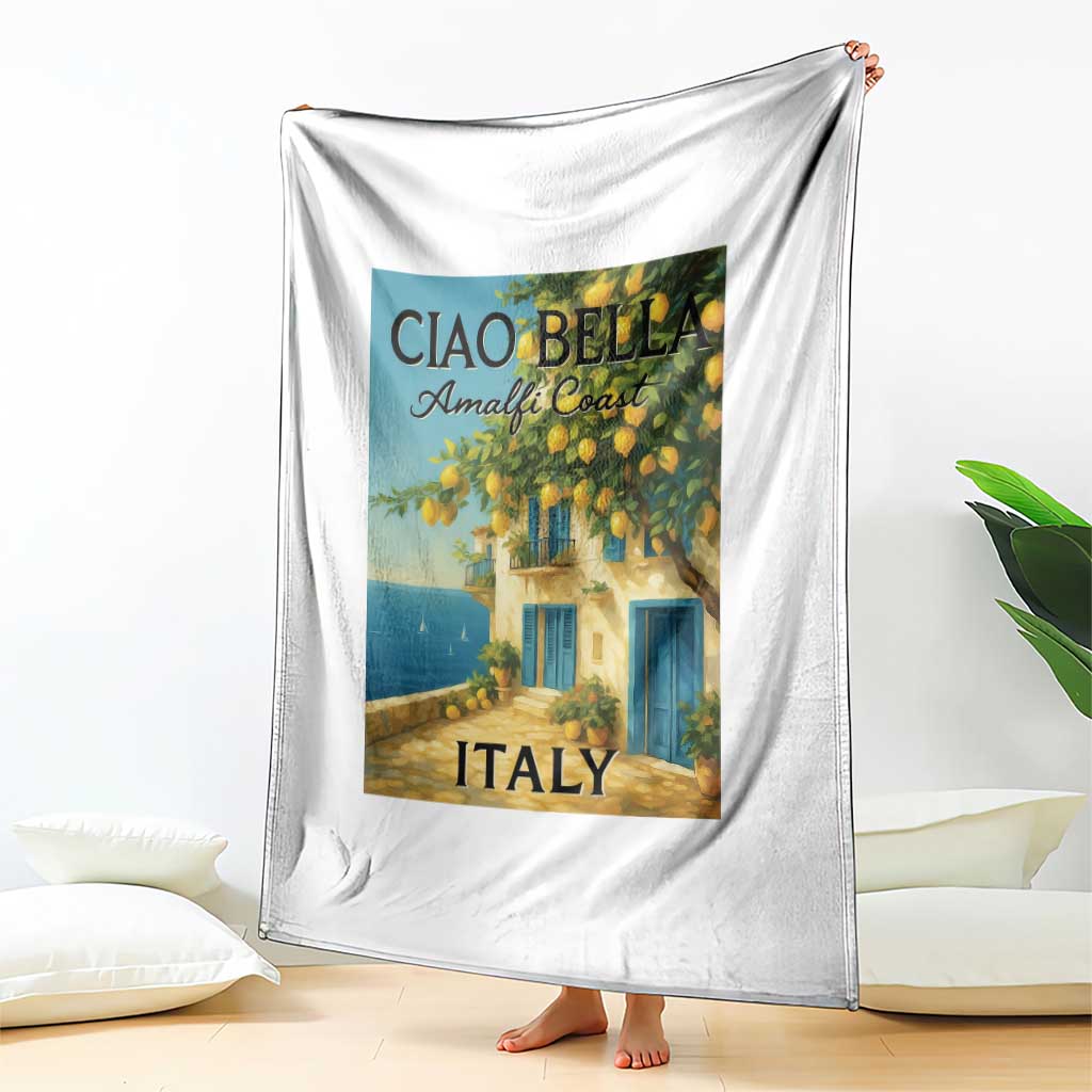 Italian Summer Amalfi Coast Throw Blanket Ciao Bella Italy Lemon TS11 Print Your Wear