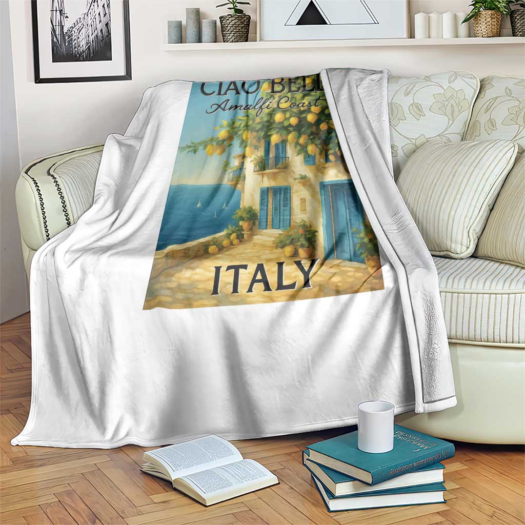 Italian Summer Amalfi Coast Throw Blanket Ciao Bella Italy Lemon TS11 Print Your Wear