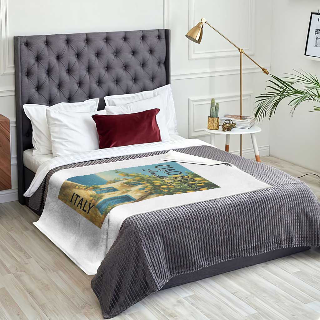 Italian Summer Amalfi Coast Throw Blanket Ciao Bella Italy Lemon TS11 Print Your Wear