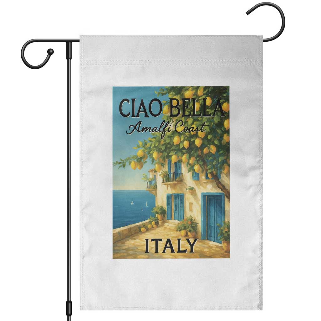 Italian Summer Amalfi Coast Garden Flag Ciao Bella Italy Lemon TS11 White Print Your Wear