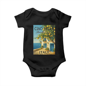Italian Summer Amalfi Coast Baby Onesie Ciao Bella Italy Lemon TS11 Black Print Your Wear