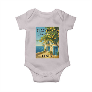 Italian Summer Amalfi Coast Baby Onesie Ciao Bella Italy Lemon TS11 Ice Gray Print Your Wear