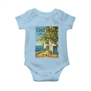Italian Summer Amalfi Coast Baby Onesie Ciao Bella Italy Lemon TS11 Light Blue Print Your Wear