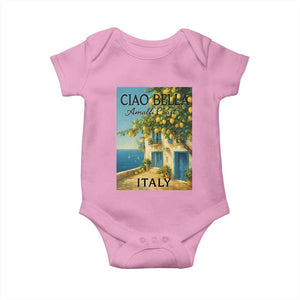 Italian Summer Amalfi Coast Baby Onesie Ciao Bella Italy Lemon TS11 Light Pink Print Your Wear