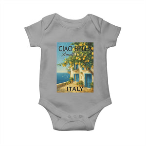Italian Summer Amalfi Coast Baby Onesie Ciao Bella Italy Lemon TS11 Sport Gray Print Your Wear
