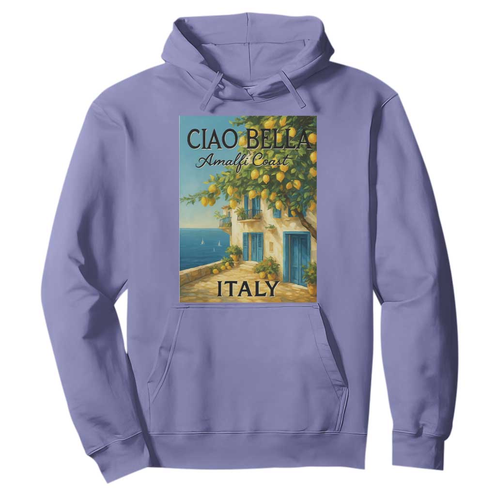 Italian Summer Amalfi Coast Hoodie Ciao Bella Italy Lemon TS11 Violet Print Your Wear