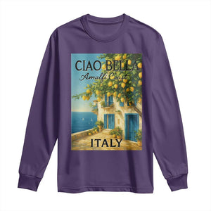 Italian Summer Amalfi Coast Long Sleeve Shirt Ciao Bella Italy Lemon TS11 Purple Print Your Wear