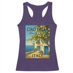 Italian Summer Amalfi Coast Racerback Tank Top Ciao Bella Italy Lemon TS11 Purple Print Your Wear