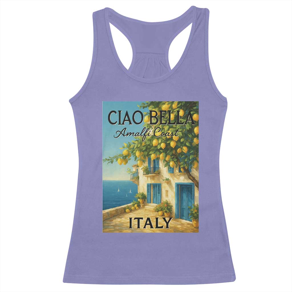 Italian Summer Amalfi Coast Racerback Tank Top Ciao Bella Italy Lemon TS11 Violet Print Your Wear