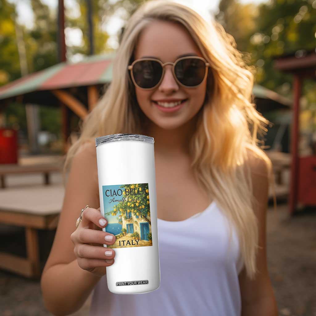 Italian Summer Amalfi Coast Skinny Tumbler Ciao Bella Italy Lemon TS11 Print Your Wear