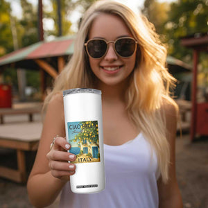 Italian Summer Amalfi Coast Skinny Tumbler Ciao Bella Italy Lemon TS11 Print Your Wear