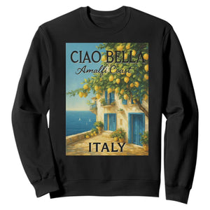Italian Summer Amalfi Coast Sweatshirt Ciao Bella Italy Lemon TS11 Black Print Your Wear