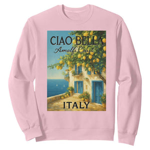 Italian Summer Amalfi Coast Sweatshirt Ciao Bella Italy Lemon TS11 Light Pink Print Your Wear