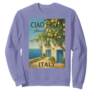 Italian Summer Amalfi Coast Sweatshirt Ciao Bella Italy Lemon TS11 Violet Print Your Wear