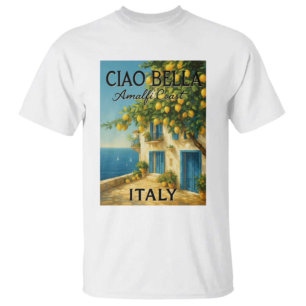 Italian Summer Amalfi Coast T Shirt Ciao Bella Italy Lemon TS11 White Print Your Wear