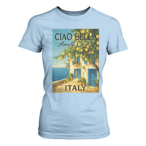 Italian Summer Amalfi Coast T Shirt For Women Ciao Bella Italy Lemon TS11 Light Blue Print Your Wear