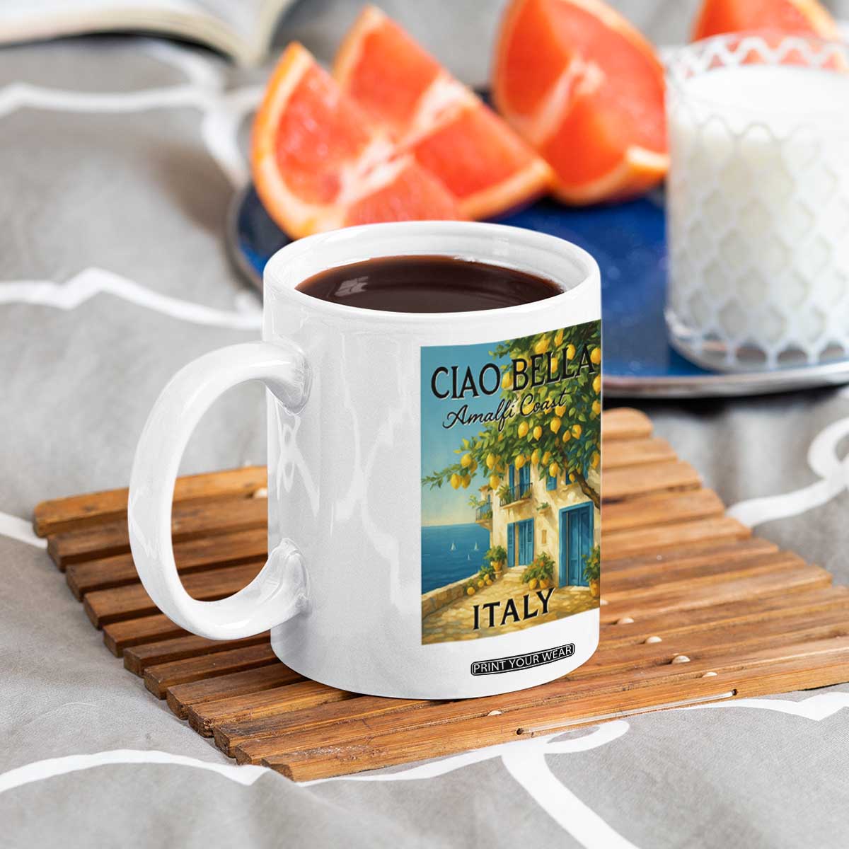 Italian Summer Amalfi Coast Coffee Mug Ciao Bella Italy Lemon TS11 Print Your Wear