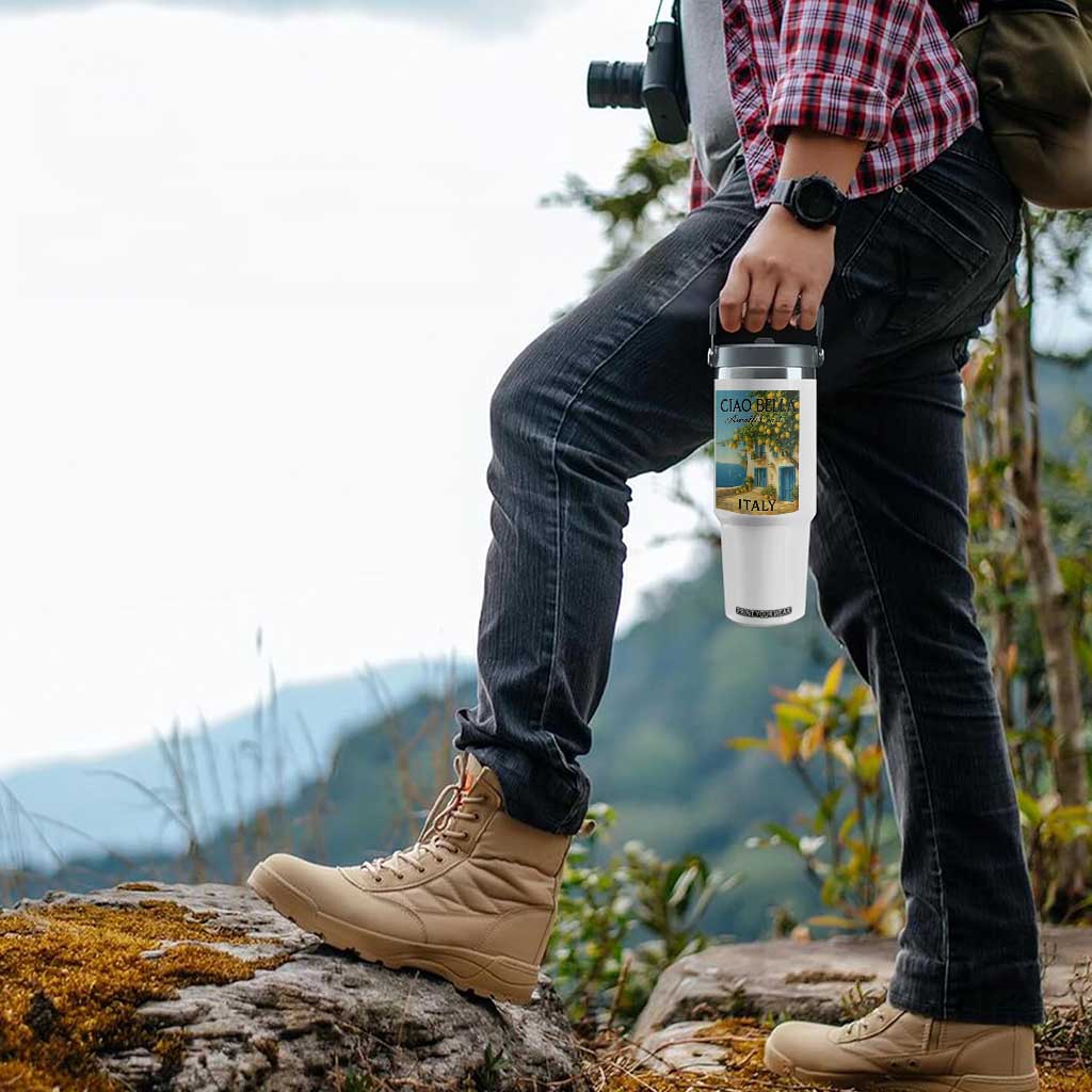 Italian Summer Amalfi Coast Flip Straw Tumbler Ciao Bella Italy Lemon TS11 Print Your Wear