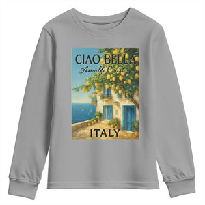 Italian Summer Amalfi Coast Youth Sweatshirt Ciao Bella Italy Lemon TS11 Sport Gray Print Your Wear