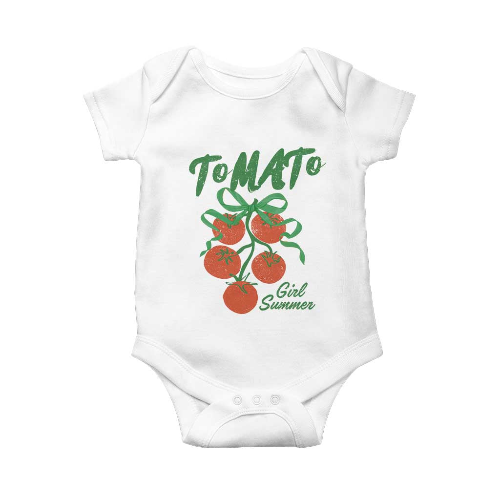 Funny Tomato Girl Summer Baby Onesie Tomato Fresh Fruit Cottagecore Aesthetic TS11 White Print Your Wear