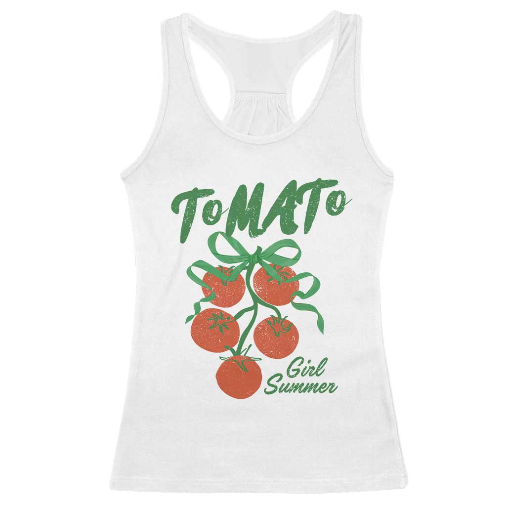 Funny Tomato Girl Summer Racerback Tank Top Tomato Fresh Fruit Cottagecore Aesthetic TS11 White Print Your Wear