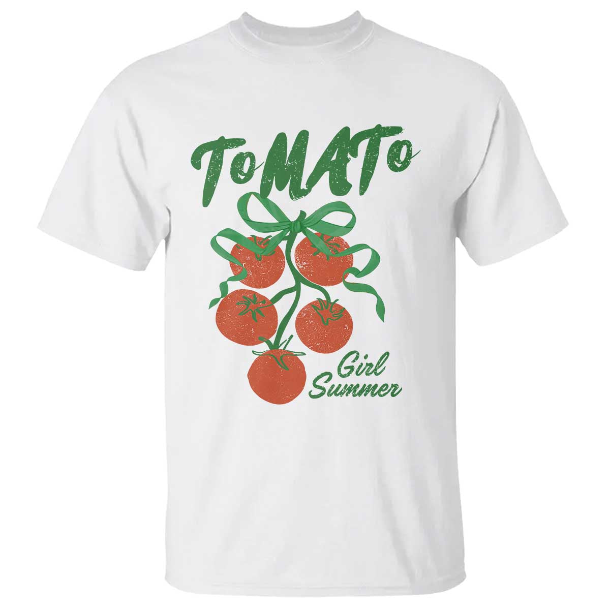 Funny Tomato Girl Summer T Shirt Tomato Fresh Fruit Cottagecore Aesthetic TS11 White Print Your Wear